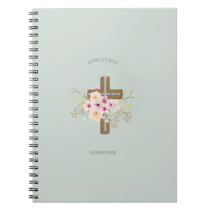 Best GODMOTHER Gift - Floral Cross Notitieboek