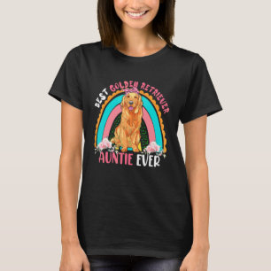 Best Golden Retriever Auntie Ever Cute Rainbow Flo T-shirt