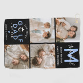 Best Golf Dad door Par Monogram 4 Foto Collage Golfhanddoek (Horizontaal)