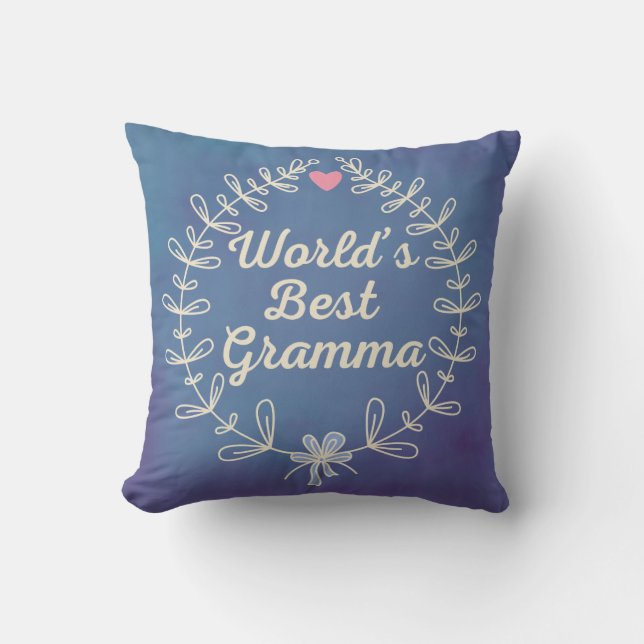 Best Gramma Wreath Sierkussen Gift ter wereld (Voorkant)