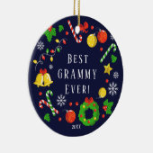 Best Grammy Ever kerstversiering Keramisch Ornament (Rechts)
