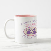 Best Grammy Hands Down T-shirt Tweekleurige Koffiemok (Links)