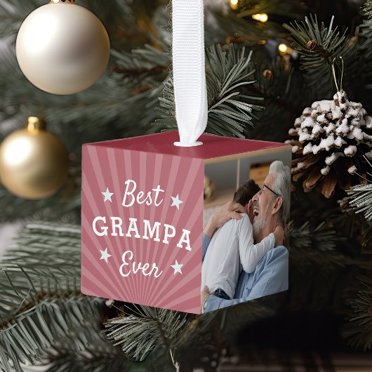 Best Grampa Ever Photo Kubus Ornament