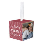 Best Grampy Ever Photo Kubus Ornament (Voorkant hoekig)