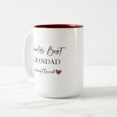 Best Grandad and most Loved Photo Gift ter wereld Tweekleurige Koffiemok (Voorkant links)