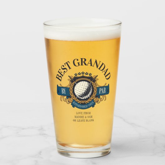 Best Grandad by par Seal Elegant Custom Glas (Voorkant gevuld)