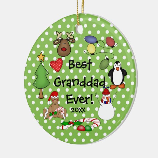 Best Granddad Ever kerstversiering Keramisch Ornament (Links)