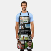 Best Grandfather Ever 8 Photo Collage White Script Schort (Gedragen)