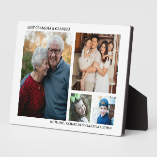 Best Grandma And Grandpa 4 Photo Collage White Fotoplaat