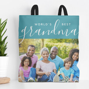 Best Grandma Custom Photo Gift ter wereld Draagtas