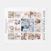 Best Grandma Ever 17 Photo Script Love You Fleece Deken (Voorkant (Horizontaal))