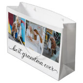 Best Grandma Ever 3 Photo Collage Groot Cadeauzakje (Achterkant Gekanteld)