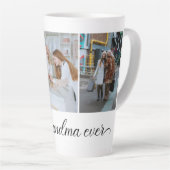 Best Grandma Ever 3 Photo Collage Latte Mok (Rechterhoek)