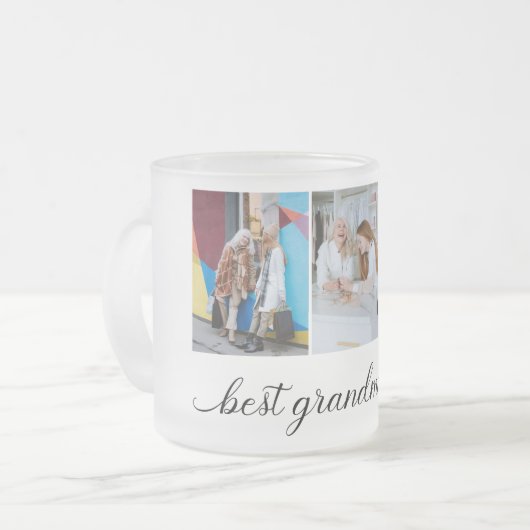 Best Grandma Ever 3 Photo Collage Matglas Koffiemok (Voorkant links)