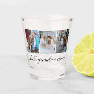 Best Grandma Ever 3 Photo Collage Shot Glas