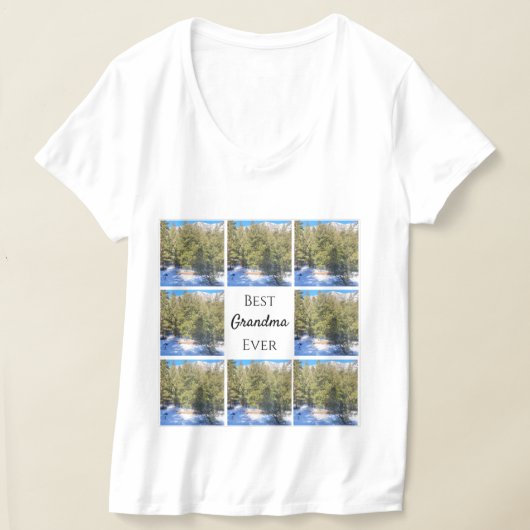Best Grandma Ever 8 Photo Collage Square Customize T-shirt (Laagn)