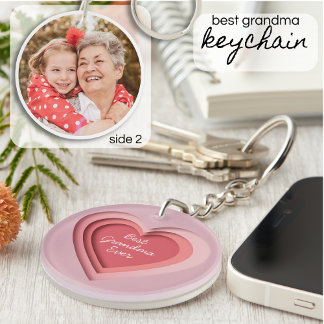 Best Grandma Ever Custom Photo Heart Sleutelhanger