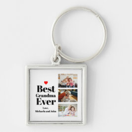 Best Grandma Ever Heart 3 Photo Collage Sleutelhanger