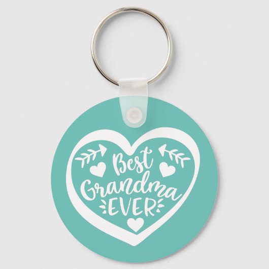 Best Grandma Ever Heart Gift Sleutelhanger (Voorkant)