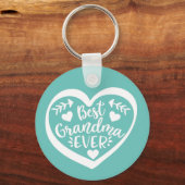 Best Grandma Ever Heart Gift Sleutelhanger (Voorkant)