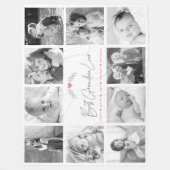 Best Grandma Ever Modern Script 10 Photo Collage Fleece Deken (Voorkant)