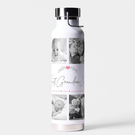 Best Grandma Ever Modern Script 10 Photo Collage Waterfles (Links)