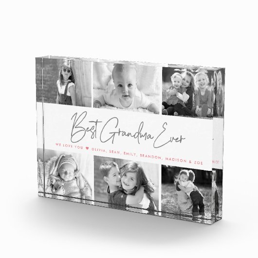 Best Grandma Ever Modern Script Custom Collage 6 Fotoblokken (Rechts)
