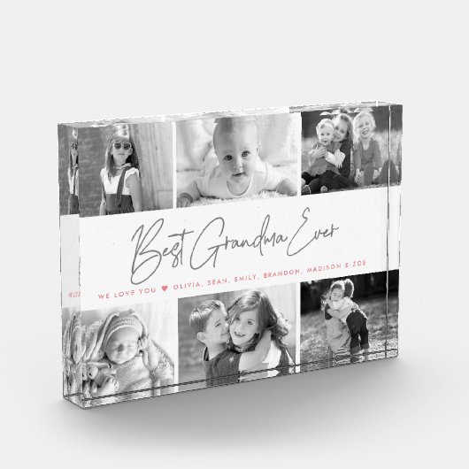 Best Grandma Ever Modern Script Custom Collage 6 Fotoblokken (Links)