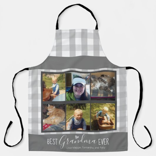 Best Grandma Ever Multiple Photo Template Schort (Voorkant)