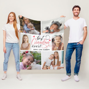 Best Grandma Ever Photo Collage Fleece Deken