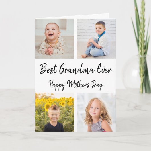 Best Grandma Ever Photo Collage Moederdag Card (Voorkant)