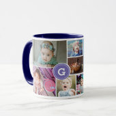 Best Grandma Ever Photo Collage Monogram Mok (Voorkant links)