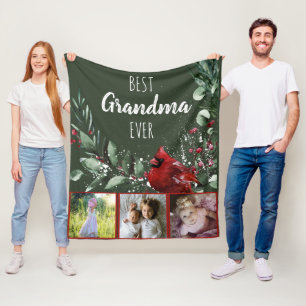 Best Grandma Ever Red Cardinale Fotografie Fleece Deken