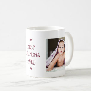 Best Grandma Ever Red Modern Two Photo Koffiemok