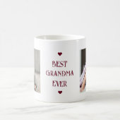 Best Grandma Ever Red Modern Two Photo Koffiemok (Center)