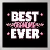 Best Grandma Ever - Roze Cherry Blossom Poster (Voorkant)