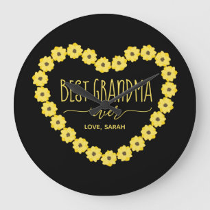 Best Grandma Ever Sunflower Heart, speciaal gepers Grote Klok