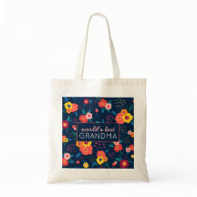 Best Grandma Floral Pattern Blue Pink