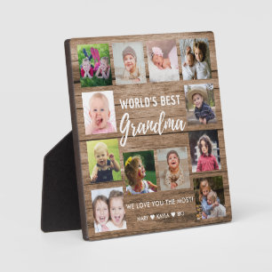 Best Grandma Grandchildren 12 Photo Collage Fotoplaat