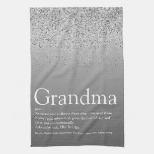 Best Grandma Grandmoeder Definition Silver Gliter Theedoek