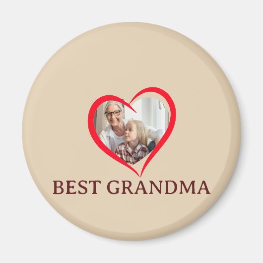 Best Grandma Personalized Unique Magnet Gift (Devant)