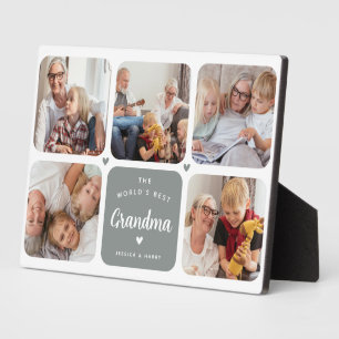 Best Grandma Photo Collage van Modern World Fotoplaat