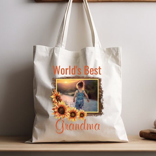 Best Grandma Photo van de wereld Tote Bag