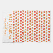 Best Grandma Red Summer Flower Pattern Theedoek (Horizontaal)