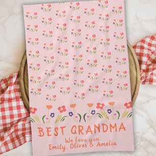Best Grandma Summer Flower Pattern Tekening Theedoek