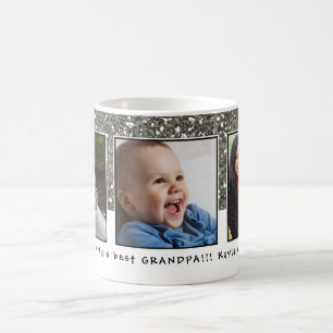 Best Grandpa 3 Photo Collage Custom Name Koffiemok