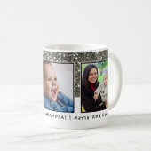 Best Grandpa 3 Photo Collage Custom Name ter werel Koffiemok (Voorkant rechts)