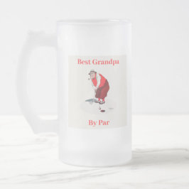 Best Grandpa by Par - Golfer's Frosted Glass Mok