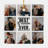 Best Grandpa Ever 8 Photo Collage Ceramic Ornament (Achterkant)