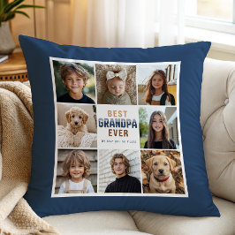 Best Grandpa Ever 8 Photo Collage Throw Pillow Kussen